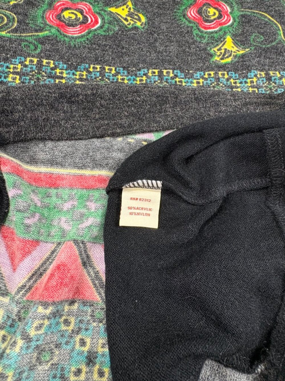 Aryeh Women’s Sleeveless Knit Sweater Dress XL Boho Floral Geo, 33" Pockets - Picture 15 of 16